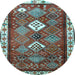 Round Persian Light Blue Traditional Rug, tr822lblu