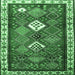 Square Persian Emerald Green Traditional Rug, tr822emgrn