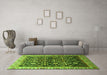 Machine Washable Persian Green Traditional Area Rugs in a Living Room,, wshtr823grn