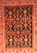 Serging Thickness of Machine Washable Persian Orange Traditional Area Rugs, wshtr823org