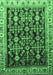 Machine Washable Persian Emerald Green Traditional Area Rugs, wshtr823emgrn
