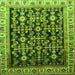 Round Machine Washable Persian Green Traditional Area Rugs, wshtr823grn