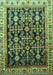 Machine Washable Persian Turquoise Traditional Area Rugs, wshtr823turq