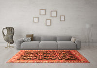 Machine Washable Persian Orange Traditional Rug, wshtr823org