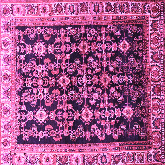 Square Machine Washable Persian Purple Traditional Area Rugs, wshtr823pur