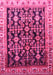 Machine Washable Persian Pink Traditional Rug, wshtr823pnk