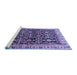 Sideview of Machine Washable Persian Blue Traditional Rug, wshtr823blu