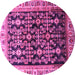 Round Persian Purple Traditional Rug, tr823pur