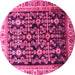 Round Persian Pink Traditional Rug, tr823pnk