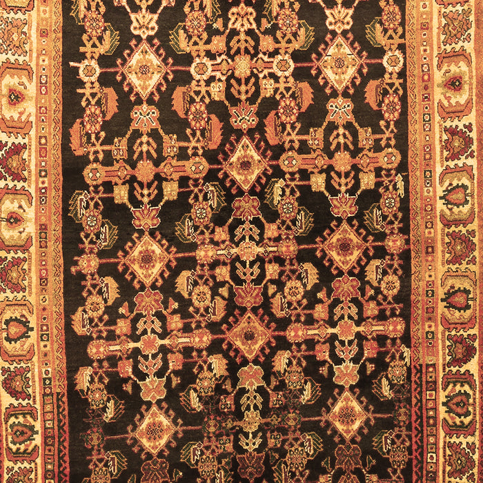 Machine Washable Persian Brown Traditional Rug, wshtr823brn