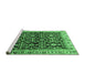 Sideview of Machine Washable Persian Emerald Green Traditional Area Rugs, wshtr823emgrn