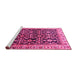 Sideview of Machine Washable Persian Pink Traditional Rug, wshtr823pnk