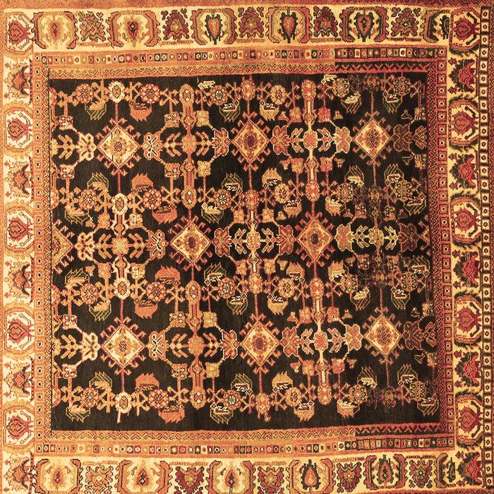 Square Machine Washable Persian Brown Traditional Rug, wshtr823brn