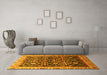 Machine Washable Persian Yellow Traditional Rug in a Living Room, wshtr823yw