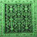 Square Machine Washable Persian Emerald Green Traditional Area Rugs, wshtr823emgrn