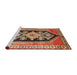 Sideview of Machine Washable Traditional Sand Brown Rug, wshtr824