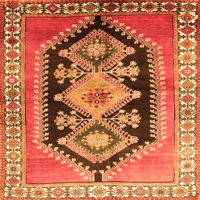 Serging Thickness of Persian Orange Traditional Rug, tr824org