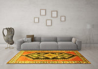 Machine Washable Persian Yellow Traditional Rug, wshtr824yw