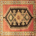 Square Persian Brown Traditional Rug, tr824brn