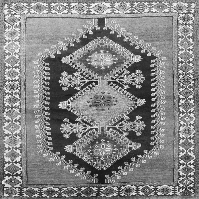 Round Machine Washable Persian Gray Traditional Rug, wshtr824gry