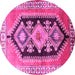 Round Persian Pink Traditional Rug, tr824pnk