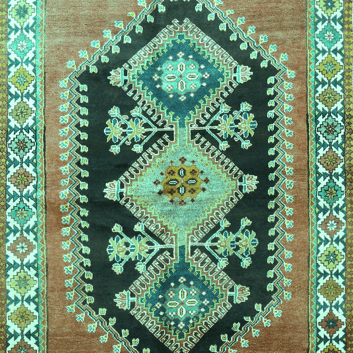 Machine Washable Persian Turquoise Traditional Area Rugs, wshtr824turq