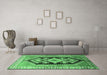 Machine Washable Persian Emerald Green Traditional Area Rugs in a Living Room,, wshtr824emgrn