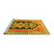 Sideview of Machine Washable Persian Yellow Traditional Rug, wshtr824yw