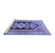 Sideview of Machine Washable Persian Blue Traditional Rug, wshtr824blu