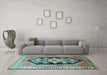 Machine Washable Persian Light Blue Traditional Rug in a Living Room, wshtr824lblu