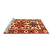 Sideview of Machine Washable Traditional Sand Brown Rug, wshtr825
