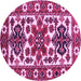 Round Persian Purple Traditional Rug, tr825pur