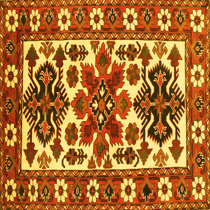 Square Persian Yellow Traditional Rug, tr825yw