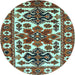 Round Persian Light Blue Traditional Rug, tr825lblu