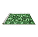 Sideview of Machine Washable Persian Emerald Green Traditional Area Rugs, wshtr825emgrn