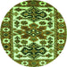 Square Persian Green Traditional Rug, tr825grn