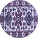 Round Persian Blue Traditional Rug, tr825blu