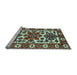 Sideview of Machine Washable Persian Light Blue Traditional Rug, wshtr825lblu