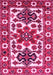 Machine Washable Persian Pink Traditional Rug, wshtr825pnk