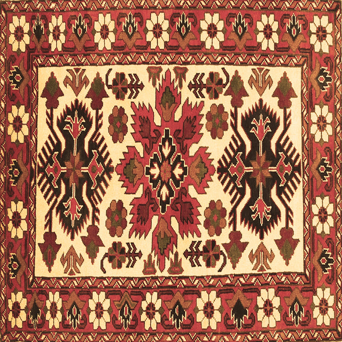 Square Persian Brown Traditional Rug, tr825brn