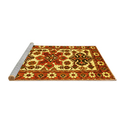 Sideview of Machine Washable Persian Yellow Traditional Rug, wshtr825yw