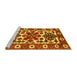 Sideview of Machine Washable Persian Yellow Traditional Rug, wshtr825yw