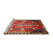 Sideview of Machine Washable Traditional Tomato Red Rug, wshtr826