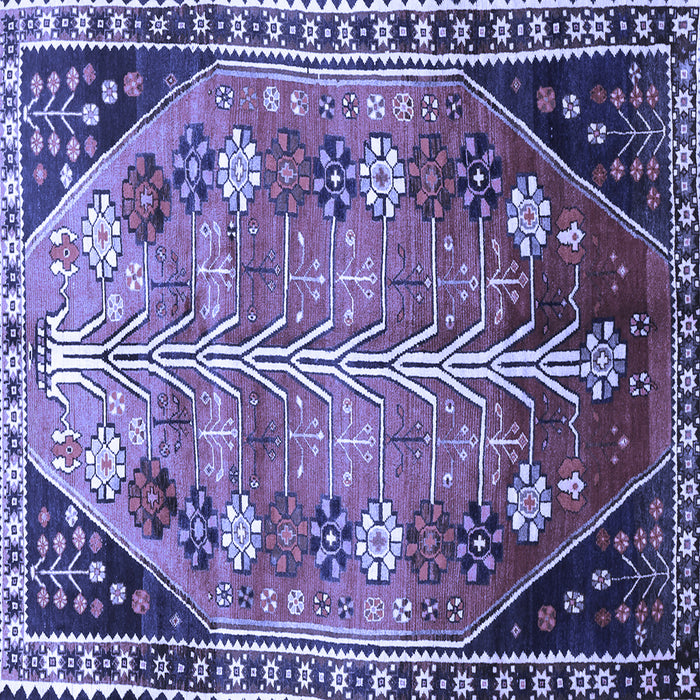 Square Machine Washable Persian Blue Traditional Rug, wshtr826blu