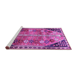 Sideview of Machine Washable Persian Purple Traditional Area Rugs, wshtr826pur