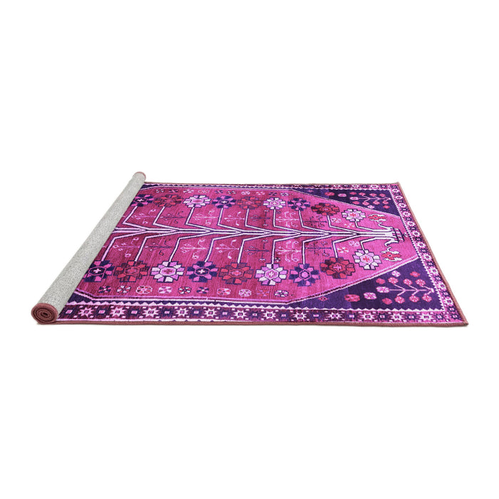 Sideview of Machine Washable Persian Purple Traditional Area Rugs, wshtr826pur
