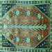 Square Persian Turquoise Traditional Rug, tr826turq