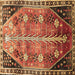 Square Persian Brown Traditional Rug, tr826brn