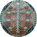 Round Persian Light Blue Traditional Rug, tr826lblu