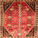 Serging Thickness of Persian Orange Traditional Rug, tr826org